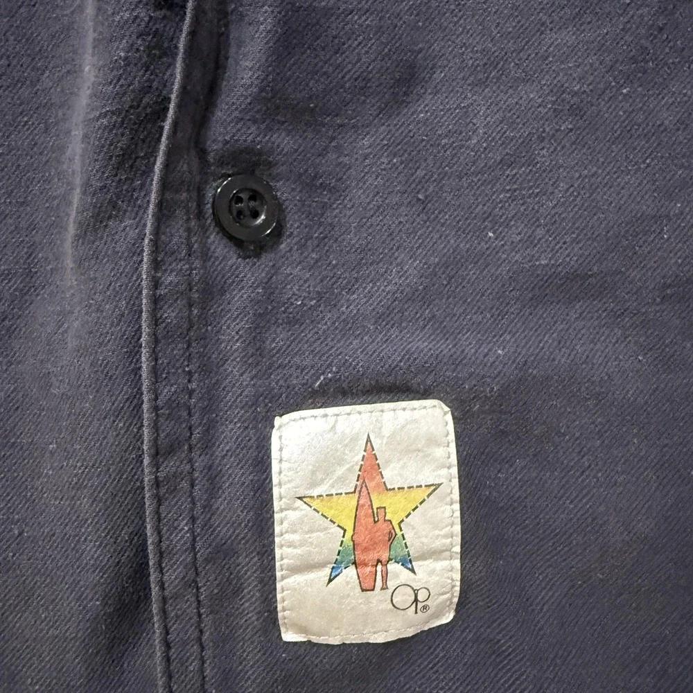 Vintage 8Os Ocean Pacific Shirt Mens 2XL Blue Twill Short‎ Sleeve Skate Surf USA